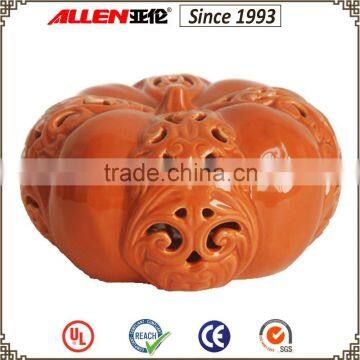 7.7" Hot sale! big size orange ceramic pumpkin for Thanksgiving,classical designed