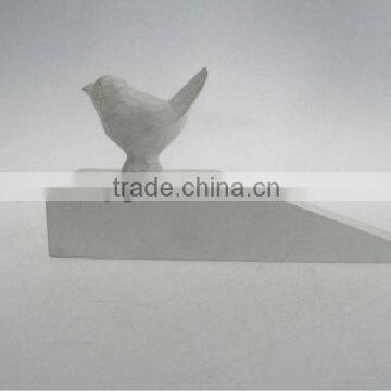 2014 hot sales wooden white distressed bird shape door stop door wedge