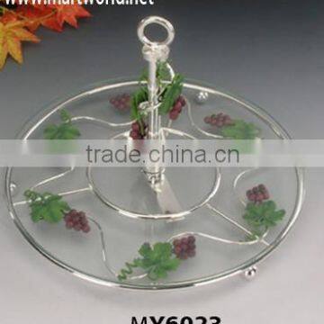 Exquisite transparent glass wedding cake stand for wedding decoration &home & party &hotel decoration(MY6023)