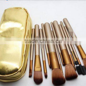 Golden luxury style 12pcs/set private label makeup brush set