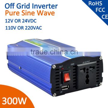 CE RoHS approved 12v 220v solar power inverter 300W inverter pure sine wave