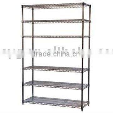 Black Epoxy Wire Shelving Unit