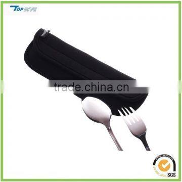 Black Color Neoprene Case Holder for Cutlery Set Utensil Set