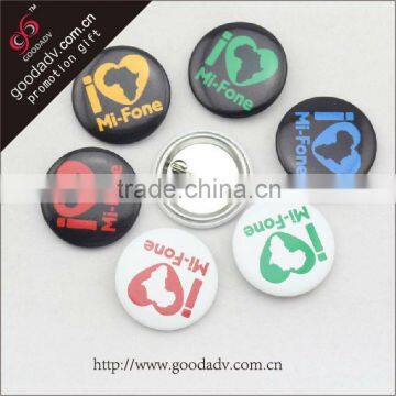 Environment friendly different color safety pin tin button badges