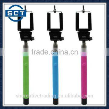 Extendable Wired Cable Take Pole Handheld Selfie Stick Monopod Camera Tripod with Remote Shutter