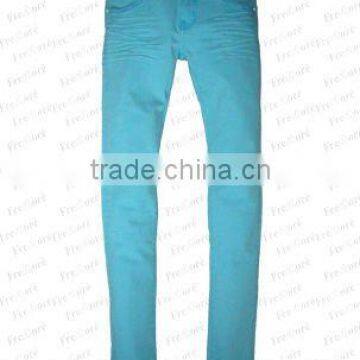 Lady's Denim Jeans--Blue-Fluorescence