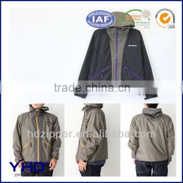 waterproof zipper for men's jacket raincoat