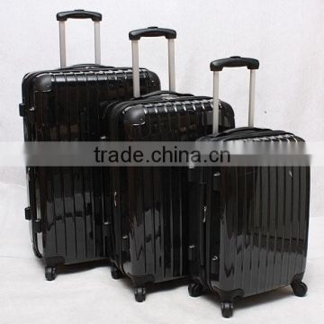 stock ABS+PC 3pcs universal wheeled trolley baggage set closeout travel bag