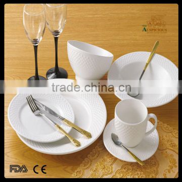 20pcs white porcelain dinner set