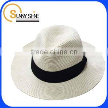 SUNNY SHINE fashion beige shade flat brim straw hat