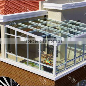 Customized high quality design aluminum sunrooms/glass house for buildings