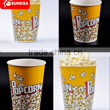 Wholesale Disposable Best Paper Popcorn Cup, popcorn bucket with round bottom