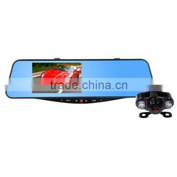 1080P 5'' Car DVR rearview Mirror Camera with GPS 2 Channels HS950A