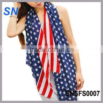 2015 spring fashion american flag scarf