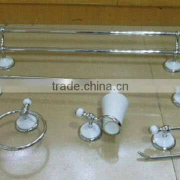 wallmounted white and chrome ceramic bathroom accessories set 5 pieces