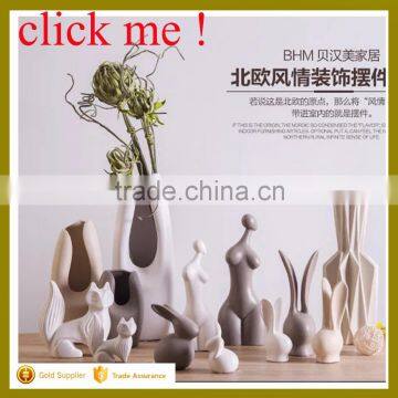 Handcrafted matt finish Nordic ceramic vases series sets wholesale