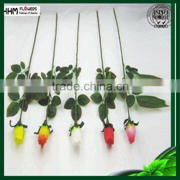 Artificial PVC plastic rose bud flower in wholesale