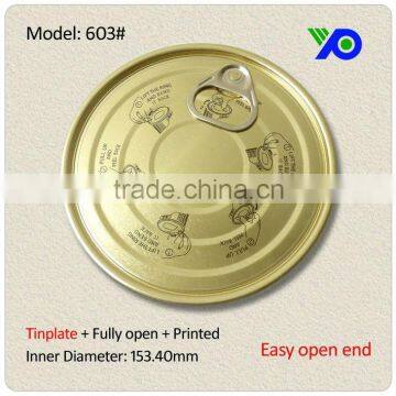 603# Tinplate pop top lid