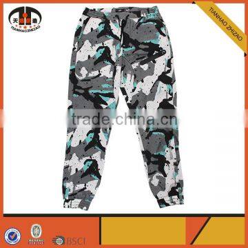 Wholesale Blue Camouflage Pants for Men with Zipper Bottom