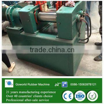 Laboratory heated type two roll mill for plastic and eva mixing