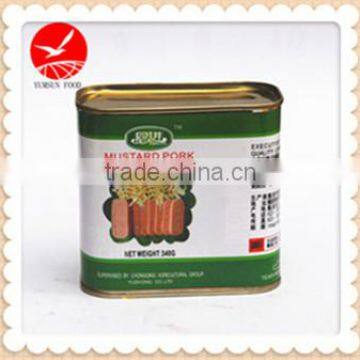 340G Mustard pork luncheon meat canned