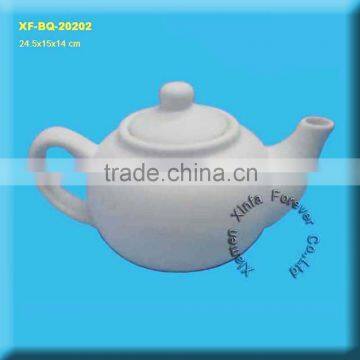 unpainted ceramic tea pot