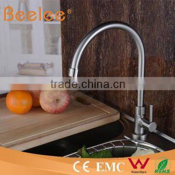 304 Stainless Steel Single Lever Handle Goose Neck Kitchen Water Faucets photo-2