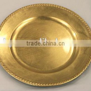 gold rope plastic charger plates