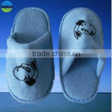 emboridery cartoon logo babys terry slipper