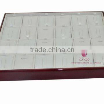 Special Red Wooden Jewelry Tray for Rings display