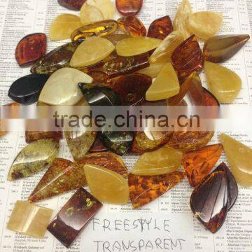 Natural Baltic amber cabachons