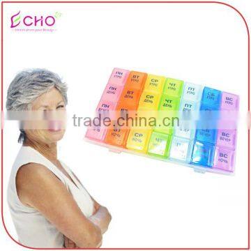 Plastic Removable Rainbow Weekly 7 Days Am Pm Pill Box