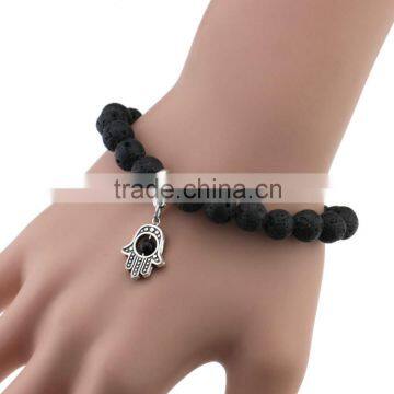 Handmade Fashion Unisex Popular Nature Volcanic Cute Pendant Elasticity Bracelet