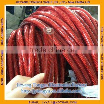 0GA 4GA transparent auto power cable 0GA Car power cable