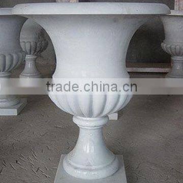Marble finish marble planter pot from Vietnam workshop for garden home