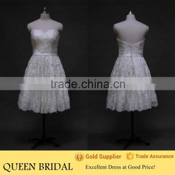 Real Sample Sweetheart Sexy Short Lace Wedding Dress Patterns