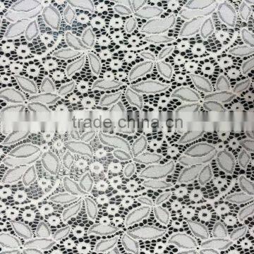 leaves pattern elastic nylon spandex lace fabric factory wholesale