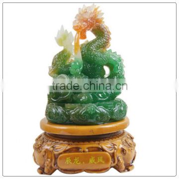 RESIN Dragon statue , jade color dragon figurine