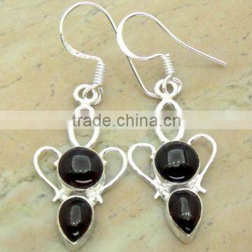 925 Sterling Silver Earrings,sterling silver jewellary with genuine garnet