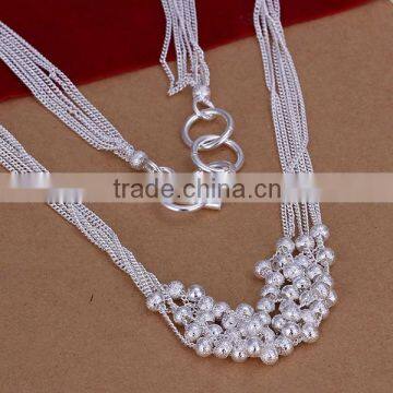 Wholesale 2014 Fashion Women Bead Pendant Jewelry 925 Sterling Silver Necklace photo-2