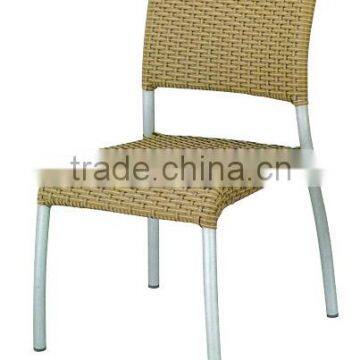 Comfortable rattan seat aluminum frame living room side chair YC039