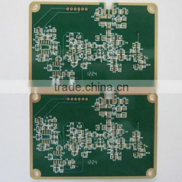 2 Layer green solder mask PCB over thick PCB golden edge