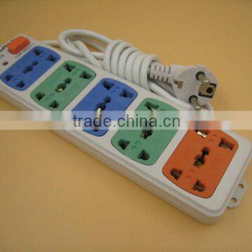 Europe 5 way 10A 250V extention power socket with CE approved