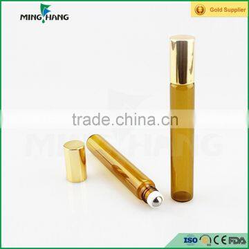 amber Tube Glass Perfume 10ml Atomizer Bottle with roll on