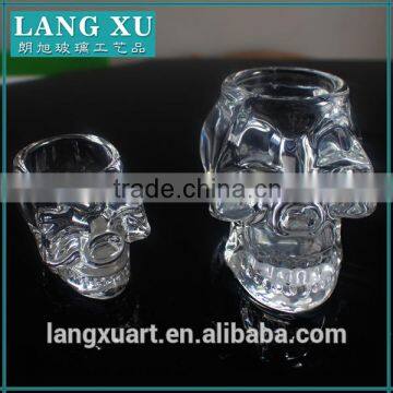 wholsale glass skull candle holder