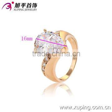 13193 Xuping fashion jewelry China wholesale 18k gold ring designs luxury glass rings charm jewelery for women