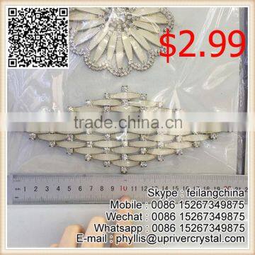 20cm Long 6cm Wide Wedding Dress Crystal Rhinestone Applique For Promotion