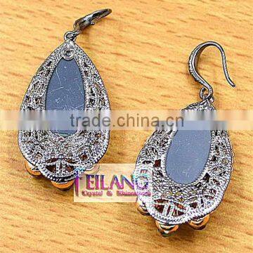 Alloy Earrings Set In Hyacinth Jewelry Crystal Drop Earrings photo-3