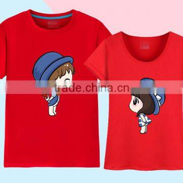 2016 Fashion Wholesale Custom High Quality 100% Cotton Cartoon Print Couple T-shirt Family China Supplier photo-4