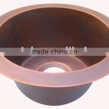 round copper bar sink